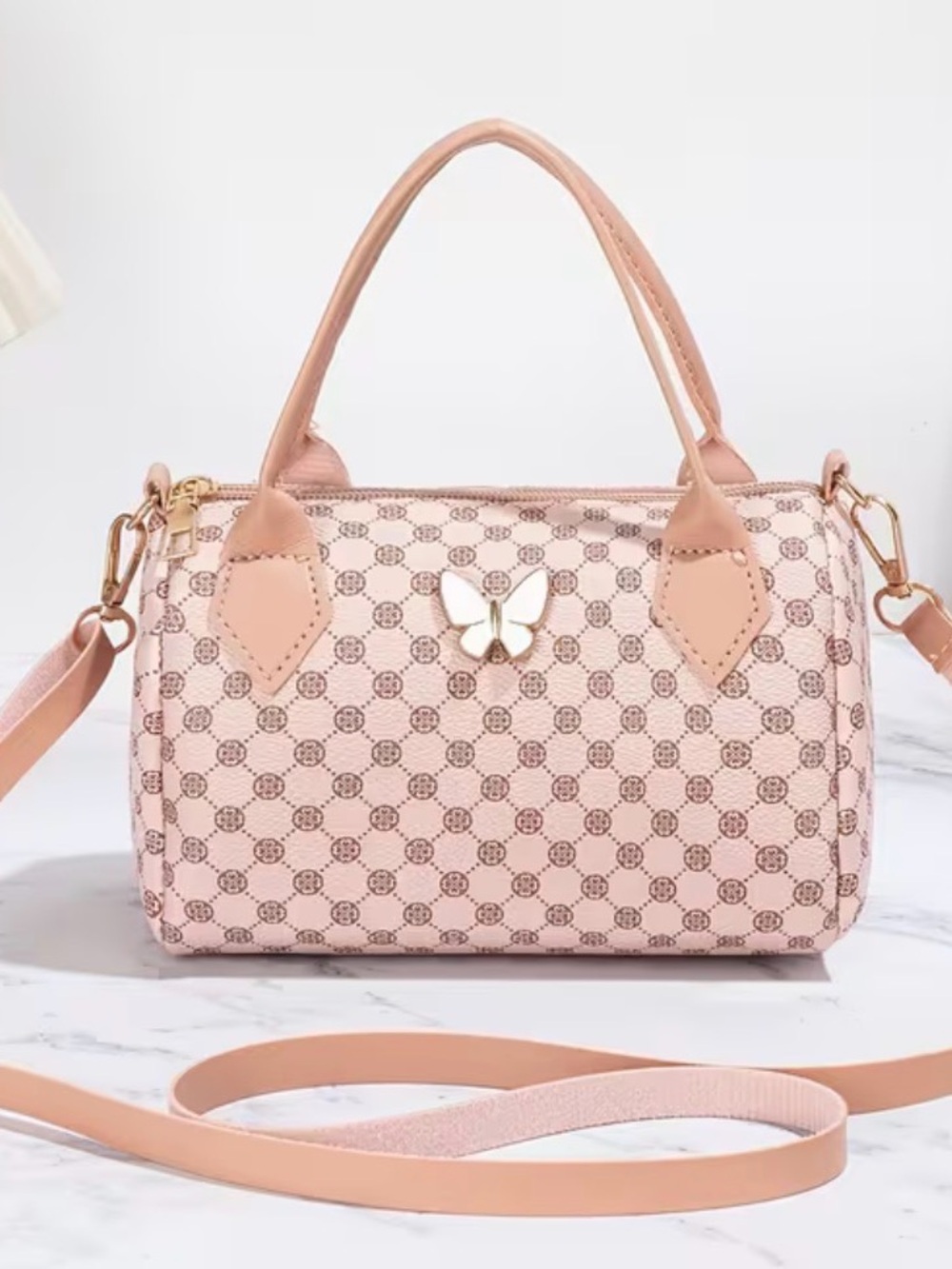 Pink Butterfly Accent Mini Satchel — Women Bags